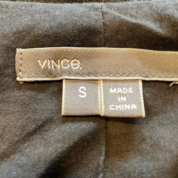 Vince black fitted leather blazer/jacket with hidden zipper pockets - Picture 4 of 9